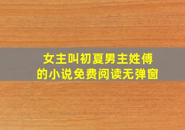 女主叫初夏男主姓傅的小说免费阅读无弹窗