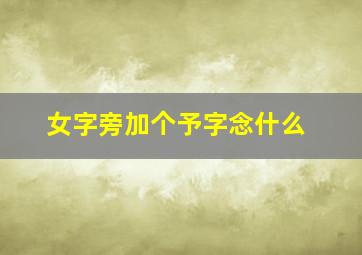 女字旁加个予字念什么