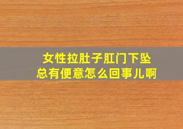 女性拉肚子肛门下坠总有便意怎么回事儿啊