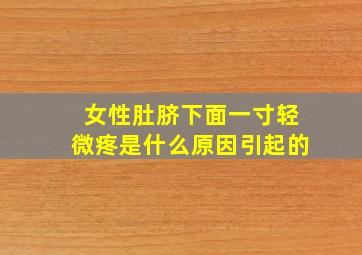 女性肚脐下面一寸轻微疼是什么原因引起的