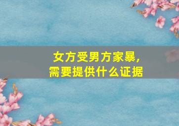 女方受男方家暴,需要提供什么证据