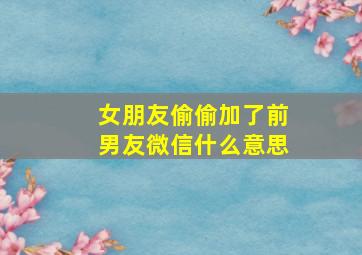 女朋友偷偷加了前男友微信什么意思