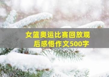 女篮奥运比赛回放观后感悟作文500字