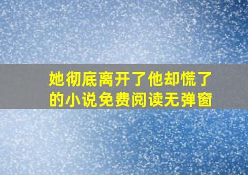 她彻底离开了他却慌了的小说免费阅读无弹窗