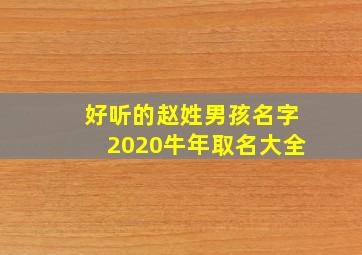 好听的赵姓男孩名字2020牛年取名大全