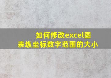 如何修改excel图表纵坐标数字范围的大小