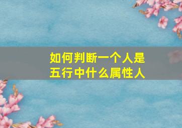 如何判断一个人是五行中什么属性人