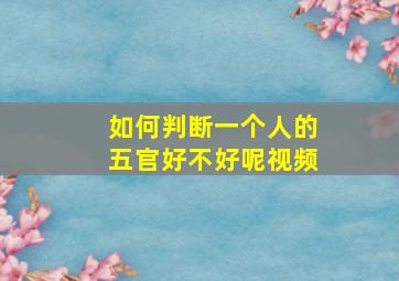 如何判断一个人的五官好不好呢视频