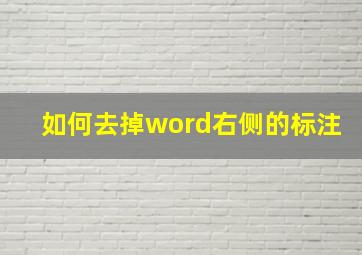 如何去掉word右侧的标注