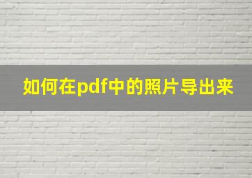 如何在pdf中的照片导出来