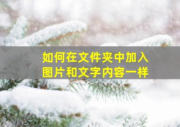 如何在文件夹中加入图片和文字内容一样