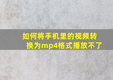 如何将手机里的视频转换为mp4格式播放不了