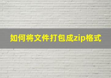 如何将文件打包成zip格式