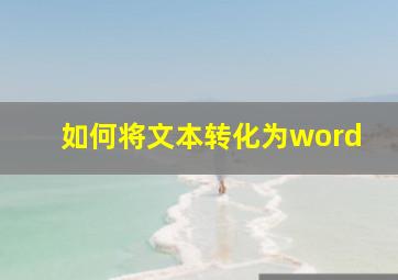 如何将文本转化为word