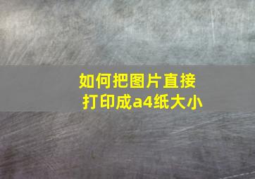 如何把图片直接打印成a4纸大小