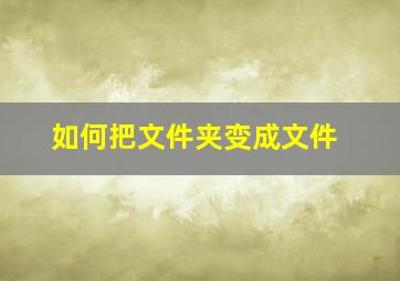 如何把文件夹变成文件