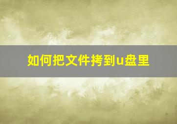 如何把文件拷到u盘里