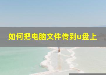 如何把电脑文件传到u盘上