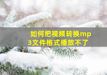 如何把视频转换mp3文件格式播放不了