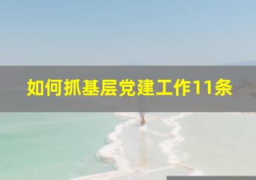 如何抓基层党建工作11条