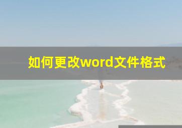 如何更改word文件格式