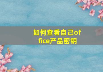 如何查看自己office产品密钥