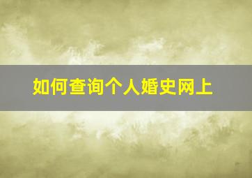 如何查询个人婚史网上