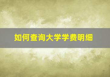 如何查询大学学费明细