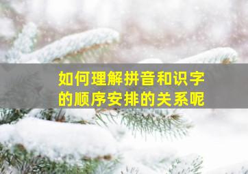 如何理解拼音和识字的顺序安排的关系呢