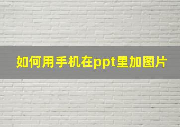 如何用手机在ppt里加图片