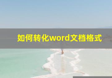 如何转化word文档格式