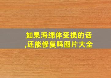 如果海绵体受损的话,还能修复吗图片大全