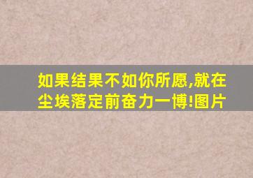 如果结果不如你所愿,就在尘埃落定前奋力一博!图片