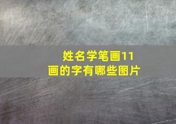 姓名学笔画11画的字有哪些图片