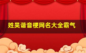 姓吴谐音梗网名大全霸气