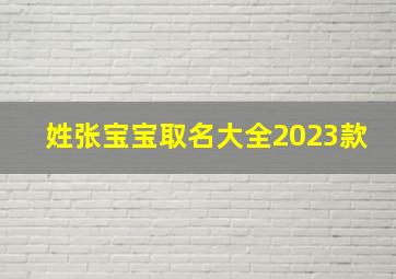 姓张宝宝取名大全2023款