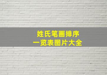 姓氏笔画排序一览表图片大全