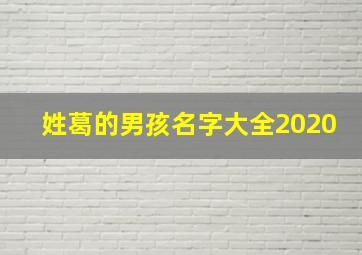 姓葛的男孩名字大全2020