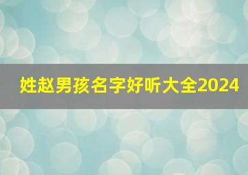 姓赵男孩名字好听大全2024