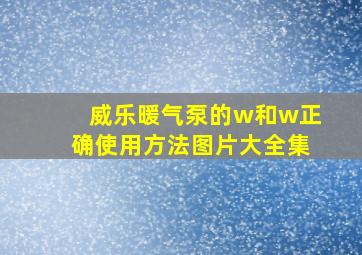 威乐暖气泵的w和w正确使用方法图片大全集