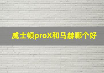 威士顿proX和马赫哪个好