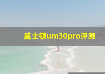 威士顿um30pro评测