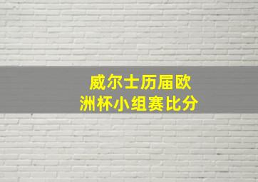 威尔士历届欧洲杯小组赛比分