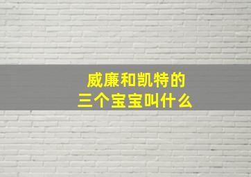 威廉和凯特的三个宝宝叫什么