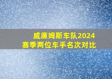 威廉姆斯车队2024赛季两位车手名次对比