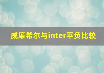 威廉希尔与inter平负比较