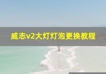 威志v2大灯灯泡更换教程