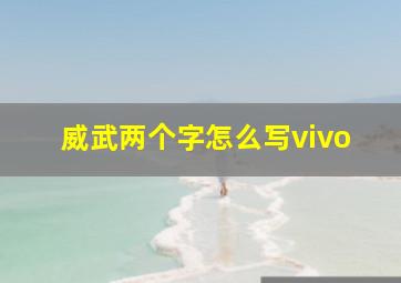 威武两个字怎么写vivo