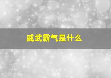 威武霸气是什么