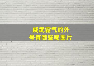 威武霸气的外号有哪些呢图片